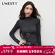 朗文斯?。↙.WEST）100%羊毛可機洗針織衫女2025冬季新款無(wú)縫一體毛衣打底衫 灰色（半高領(lǐng)深灰） M