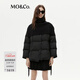 MO&Co.羽絨服獨立羊毛針織披肩附腰帶寬松摩安珂 黑色 S 160