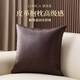 駱易家皮革抱枕防貓抓輕奢客廳沙發(fā)靠墊床頭靠枕套定制靠背墊 【皮革抱枕】陌野-咖色 45cm*45cm 含枕芯