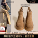 CAMILA KSENIA雪地靴女加絨加厚2026新款春季短筒棉靴純色厚底增高東北雪地棉鞋 駝色-camel color 36