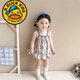G.duck超萌女寶寶碎花吊帶衫上衣嬰兒背心裙夏季薄款透氣T恤可愛(ài)公主裙1 吊帶 100 身高86-95公分