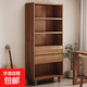 實(shí)木芯多功能書(shū)架落地置物架靠墻書(shū)柜學(xué)生家用小型儲物柜簡(jiǎn)易 【實(shí)木生態(tài)板-雙抽】煙霞色80CM