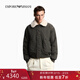 EMPORIO ARMANI/阿瑪尼官方旗艦新款男短款加厚飛行工裝夾克棉服外套冬季 U8120-墨綠色 50 (L) (推薦：150-165斤)