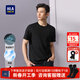 海瀾之家（HLA）短袖t恤男裝25夏季吸濕排汗透氣簡(jiǎn)約圓領(lǐng)情侶半袖上衣服男士T恤衫 黑色C3 L /175推薦69~75kg