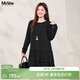 MSSHE【松弛感蛋糕裙】大碼女裝2026春季胖mm巨好看顯瘦連衣裙子 黑色現貨 2XL