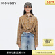 moussy 新品復古寬松時(shí)尚舒適長(cháng)袖襯衫女028ISA30-4071 555花紋駝色 均碼
