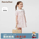 PawinPaw【全棉】卡通小熊童裝25年春夏新款女寶寶花邊翻領(lǐng)甜美滿(mǎn)印連衣裙 Pink粉紅色/25 100