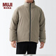 MUJI MUJI 男式 不易沾水聚酯纖維 羽絨夾克秋冬保暖 ADG41C2A 羽絨服 淺灰棕色 S