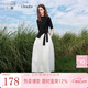 三彩2026春季新款松緊腰半身裙花苞裙長(cháng)裙簡(jiǎn)約女 云朵白 M