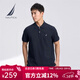 諾帝卡（NAUTICA）男裝25春夏新款商務(wù)休閑舒適親膚棉氨透氣短袖POLO男 藏青4NV 2XL