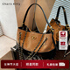 CharisKitty小c&k托特包包女2026新款大容量水桶包單肩斜挎包三八節女神禮物 Brown棕色-大款【京東物流極速達】