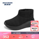 斯凱奇女鞋冬季加絨保暖時(shí)尚百搭舒適耐磨一腳蹬中幫雪地靴144349