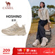 駱駝（CAMEL）女鞋復古休閑厚底增高老爹運動(dòng)鞋子 X25CX4L4035 淺米白/灰 37