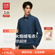紅豆假兩件毛衫男加絨加厚爸爸保暖打底衫襯衫領(lǐng)長(cháng)袖T恤針織衫男毛衣 B1藏青色 【加絨】 XL 180/100B 【推薦145-160斤】