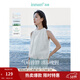 茵曼（INMAN）萊賽爾掛脖露肩襯衫2025夏女裝新款吊帶無(wú)袖上衣 米白色 S