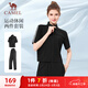駱駝（CAMEL）休閑直筒寬松顯瘦女短袖運動(dòng)服兩件套裝 Y25BY0L2016 幻影黑 XXL