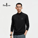 比音勒芬【超輕T】2026春季新款男士戶(hù)外運動(dòng)休閑通勤防曬立領(lǐng)長(cháng)袖T恤新年 07黑色 XL （110）