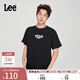 Lee25新品舒適版圓領(lǐng)字母印花Logo男短袖T恤休閑潮LMT0098054LE 黑色 M