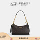 蔻馳（COACH）【禮物】奧萊女士女包經(jīng)典標志老花TERI單肩斜挎包麻將包 IM/胡桃木色/黑色