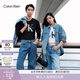 Calvin KleinJeans春秋男女情侶中性休閑通勤ck印花打底衫圓領(lǐng)長(cháng)袖T恤上衣