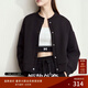 AMII女裝2025【復古風(fēng)】秋季復古休閑減齡短款棒球服衛衣外套 黑色 M