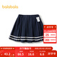 巴拉巴拉童裝兒童裙子短裙女童學(xué)院風(fēng)百褶裙夏季裙褲時(shí)尚百搭褲子 深藍80821 120 cm