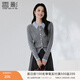 香影學(xué)院風(fēng)miu系灰色針織開(kāi)衫女2026春季新款絞花翻領(lǐng)假兩件毛衣 淺灰 M 160/84A/95-110斤