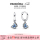 潘多拉（PANDORA）[女神節禮物]藍色蝴蝶環(huán)形耳環(huán)琺瑯工藝春季浪漫時(shí)尚個(gè)性生日禮物 藍色蝴蝶環(huán)形耳環(huán) 均碼