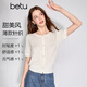 百圖（betu）女裝2026年春夏新款精致亮片針織衫扣挑孔花紋百搭上衣女2602T05 米白 M