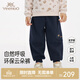 英氏（YEEHOO）【商場(chǎng)同款】男童運動(dòng)束腳衛褲春秋新款小童寶寶休閑寬松長(cháng)褲 深藍系 90 cm