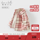 戴維貝拉（DAVE＆BELLA）童裝甜美女寶寶格子衫兒童襯衣加絨小童襯衫女童長(cháng)袖上衣秋冬新款 粉色格【現貨】 110 cm（建議身高100-110cm）
