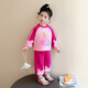 奧特曼品牌童裝女童運動(dòng)套裝春秋款兒童衛衣褲子兩件套女寶寶運動(dòng)衣服 玫紅色 140 cm