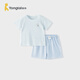 童泰夏季5月-4歲嬰兒男女寶寶短袖套裝TS31J422 藍色 90cm
