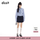DZZIT【劉浩存同款】地素襯衫2025秋季學(xué)院風(fēng)花邊格紋上衣女3J3C4013T 深藍色 M