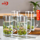 青蘋(píng)果帶把水杯茶杯 扎啤杯啤酒杯 無(wú)鉛玻璃杯可樂(lè )杯飲料杯4只裝320ml
