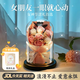 貝初眾三八婦女神節禮物送女朋友老婆永生浪漫玫瑰花束生日高檔實(shí)用擺件 粉雪山玫瑰「7朵花束+玻璃罩+燈串」贈精品禮袋 永不凋零的花朵送給摯愛(ài)的TA