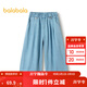 巴拉巴拉童裝女童褲子夏裝大童兒童七分褲牛仔褲寬松 牛仔中藍88201 150 cm