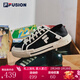 FILA FUSION斐樂(lè )帆布鞋情侶款一腳蹬半拖帆布鞋休閑鞋板鞋輕便帆布鞋男女 黑/奶白-BG 經(jīng)典情侶同款 38