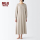 MUJI女式 粘纖混 寬松版 連衣裙 女裝裙子春秋 FD1JVC4S  淺米色 M （160/84A）