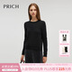 PRICH【100%綿羊毛】氣質(zhì)勾花套頭針織衫冬季新款保暖上衣女 15灰色 L 170