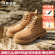 馬克華菲男靴2026春季新款馬丁靴復古真皮工裝靴反絨皮英倫百搭休閑靴子男 駝色 41 標準皮鞋碼