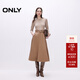 ONLY2025秋季新款修身針織牛仔拼接圓領(lǐng)七分袖連衣裙女|125142006 H5Z沙丘色 M