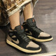 耐克（NIKE）男鞋Air Jordan 1 AJ1棕黑色舒適防滑耐磨減震中幫運動(dòng)復古籃球鞋 IB7110-002 42