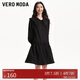 VEROMODA 連衣裙2024早春新款優(yōu)雅氣質(zhì)黑色七分袖海軍領(lǐng)暗紋短裙32417C021