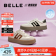 百麗（Belle）張凌赫同款復古板栗德訓鞋女商場(chǎng)款紅色增高厚底板鞋A4L1DAM6預售 米白/棕色 38 (240mm)