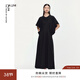 噢姆（AUM）【品質(zhì)臻選】夏季新款解構設計休閑連衣裙正肩黑色收腰長(cháng)裙 黑色 M