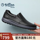 金利來(lái)（Goldlion）男鞋商務(wù)休閑皮鞋輕便舒適套腳樂(lè )福鞋G527320280AAB黑色43