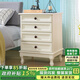 歪脖樹(shù)實(shí)木床頭柜斗柜邊柜現代簡(jiǎn)約臥室儲物柜組合多功能收納柜 加長(cháng)款-四斗象牙白丨木把手
