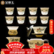 金鑲玉功夫茶具套裝陶瓷茶壺蓋碗送禮品盒高檔羊脂玉白瓷錦繡山川