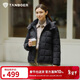 坦博爾輕薄羽絨服女短款帶帽秋冬保暖外套媽媽裝TB5330236Z 黑色185